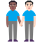 Men Holding Hands- Medium-Dark Skin Tone- Light Skin Tone emoji on Microsoft